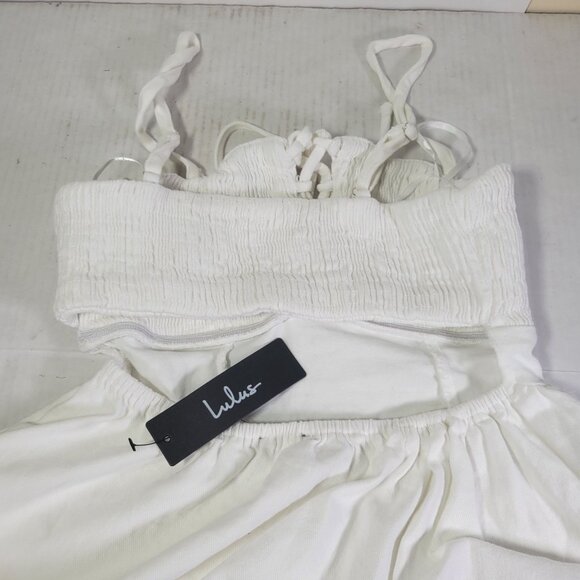 Lulus White Maxi Dress With Smocked Bodice & Adjustable Straps Size XS - Picture 5 of 7